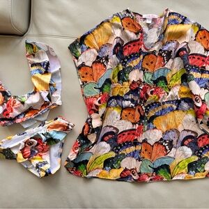 STELLA COVE Toddler Butterfly Print Bikini Swimsuit & Matching Cover Up 2T-3T